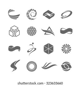 Abstract company logo vector collection - large set of business corporate logotypes