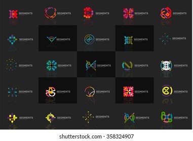 Abstract company logo vector collection. Set of thin line design abstract logotypes. Universal branding concepts