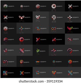 Abstract company logo vector collection. Set of thin line design abstract logotypes. Universal branding concepts