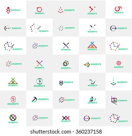 Resumen de la colección vectorial del logotipo de la compañía. Conjunto de lotipos abstractos de diseño de línea delgada. Conceptos de marca universal