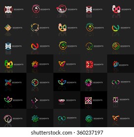 Abstract company logo vector collection. Set of thin line design abstract logotypes. Universal branding concepts