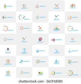 Abstract company logo vector collection. Set of thin line design abstract logotypes. Universal branding concepts