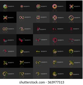 Resumen de la colección vectorial del logotipo de la compañía. Conjunto de lotipos abstractos de diseño de línea delgada. Conceptos de marca universal