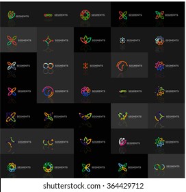 Abstract company logo vector collection. Set of thin line design abstract logotypes. Universal branding concepts