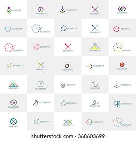 Resumen de la colección vectorial del logotipo de la compañía. Conjunto de lotipos abstractos de diseño de línea delgada. Conceptos de marca universal