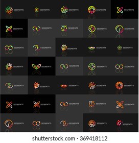Abstract company logo vector collection. Set of thin line design abstract logotypes. Universal branding concepts