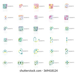 Abstract company logo vector collection. Set of thin line design abstract logotypes. Universal branding concepts