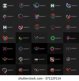Abstract company logo vector collection. Set of thin line design abstract logotypes. Universal branding concepts