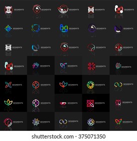 Abstract company logo vector collection. Set of thin line design abstract logotypes. Universal branding concepts