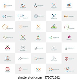 Resumen de la colección vectorial del logotipo de la compañía. Conjunto de lotipos abstractos de diseño de línea delgada. Conceptos de marca universal