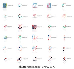 Abstract company logo vector collection. Set of thin line design abstract logotypes. Universal branding concepts