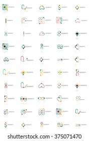Resumen de la colección vectorial del logotipo de la compañía. Conjunto de lotipos abstractos de diseño de línea delgada. Conceptos de marca universal