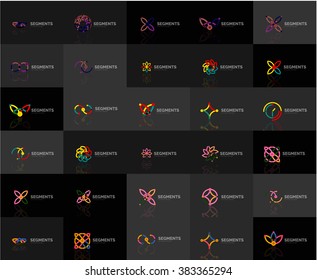 Resumen de la colección vectorial del logotipo de la compañía. Conjunto de lotipos abstractos de diseño de línea delgada. Conceptos de marca universal