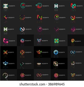 Abstract company logo vector collection. Set of thin line design abstract logotypes. Universal branding concepts