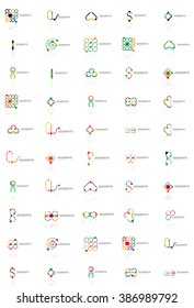 Abstract company logo vector collection. Set of thin line design abstract logotypes. Universal branding concepts