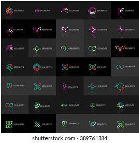 Abstract company logo vector collection. Set of thin line design abstract logotypes. Universal branding concepts. Vector illustration