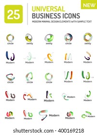 Resumen de la colección vectorial del logotipo de la empresa - gran conjunto de logotipos empresariales