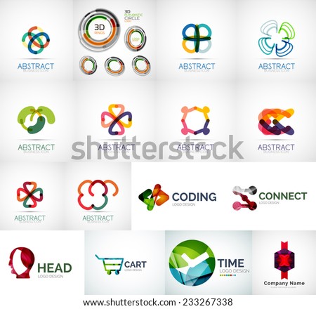 Abstract company logo vector collection - large set of business corporate logotypes