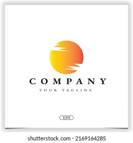 abstract company moon logo premium elegant template vector eps 10