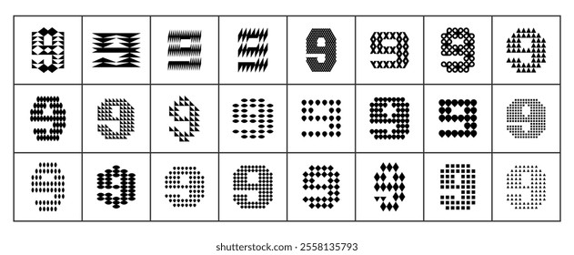 Abstract company number 9 logo vector set