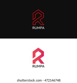 Abstract company R letter sign vector icon logo design