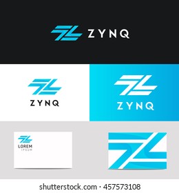 Abstract company Z letter sign vector icon logo design