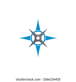 Abstract compass direction graphic template