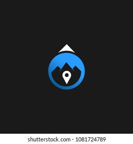 Abstract compass direction logo design template icon. Map arrow travel vector illustration