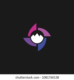 Abstract compass direction logo design template icon. Map arrow travel vector illustration