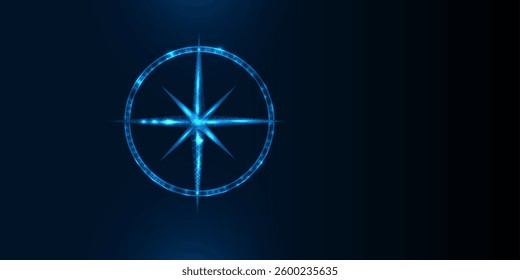Abstract compass. Low poly style design
