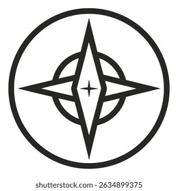 Abstract compass rose navigation symbol design element