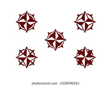 Abstract Compass Star Logo vector design set