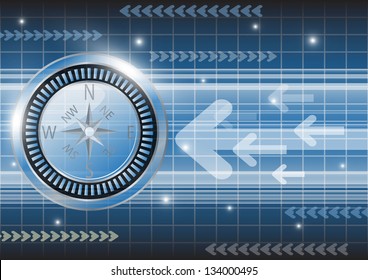 Abstract compass and technology vector background