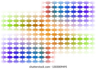 Abstract, complex composition of color, gradient, mesh segments on a white background. Vector image.