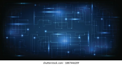 Abstract complex digital circuit patterns for futuristic product background banner and wallpapers.Vector illustrations.