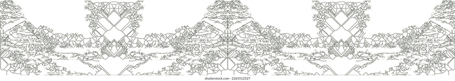 Abstract and complex graphic with mirrored lines