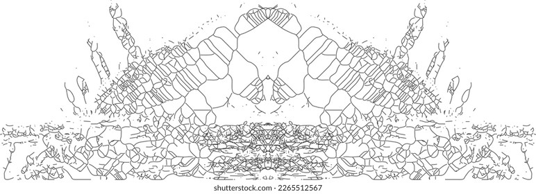 Abstract and complex graphic with mirrored lines