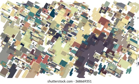 Abstract complex pattern consisting of rectangles of different sizes and colors