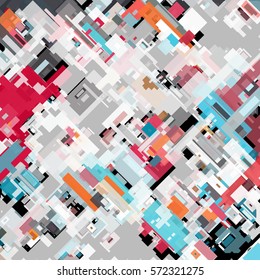 Abstract complex pattern consisting of rectangles of different sizes and colors
