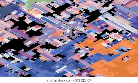 Abstract complex pattern consisting of rectangles of different sizes and colors