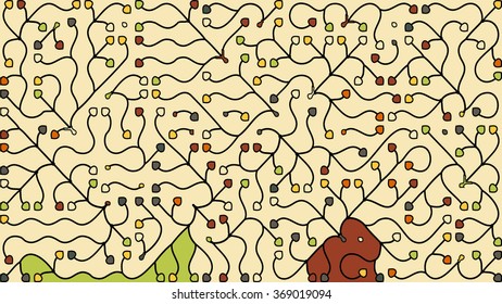 Abstract complex pattern consisting of a smooth curved lines