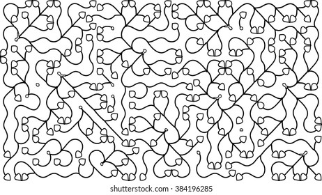 Abstract complex pattern consisting of a smooth curved lines