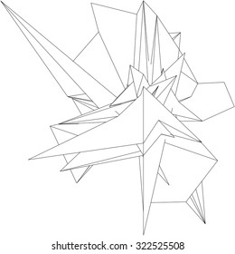 Abstract complex wireframe structure