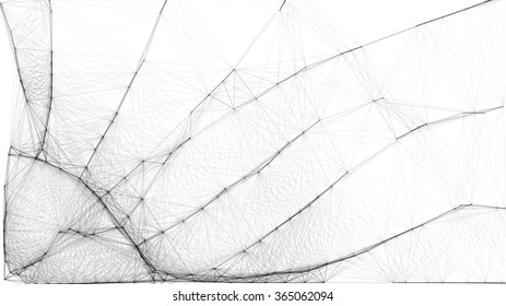 Abstract complex wire-frame structure forming a geometric pattern