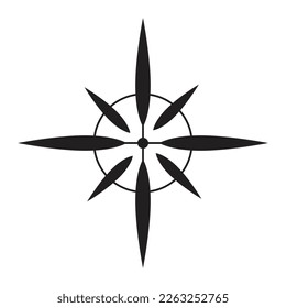 Abstract compos vector icon. Wind rose icon