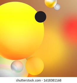 Abstract composition with 3d spheres cluster. Vector realistic illustration of balls. Trendy, modern banner or poster design. Futuristic background. Colorful glossy bubbles. EPS10