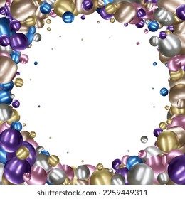 Abstract composition with 3d spheres. Pearls.