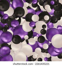 Abstract composition with 3d spheres. Pearls.