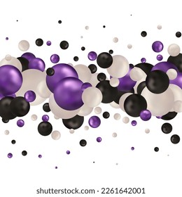 Abstract composition with 3d spheres. Pearls.