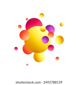 Abstract composition with 3d spheres. Pearls.